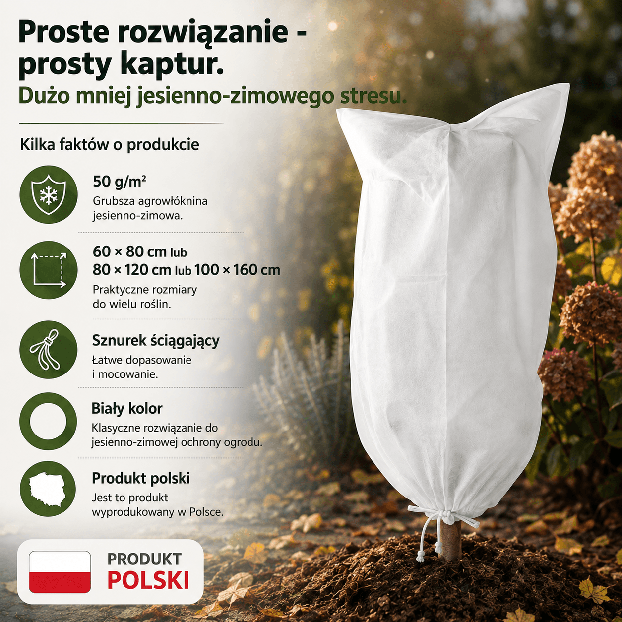Kaptur jesienno-zimowy dla roślin - ochroń swoje rośliny przed chłodem!