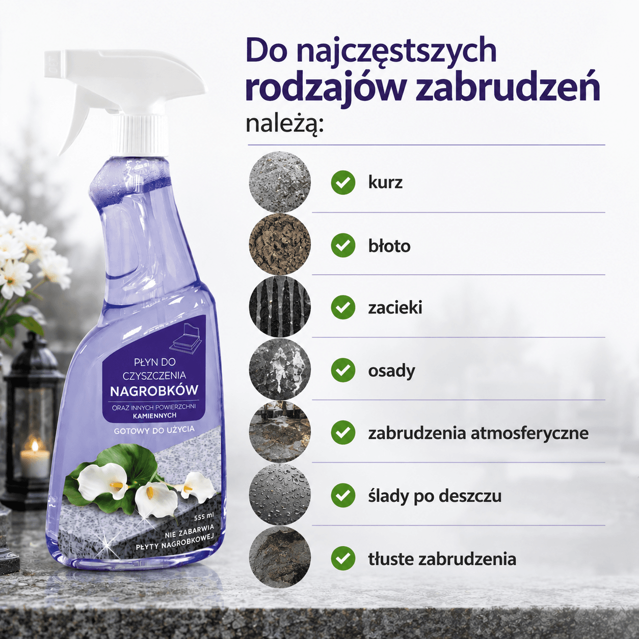 Płyn do czyszczenia nagrobków - lśniący pomnik w kilka chwil!